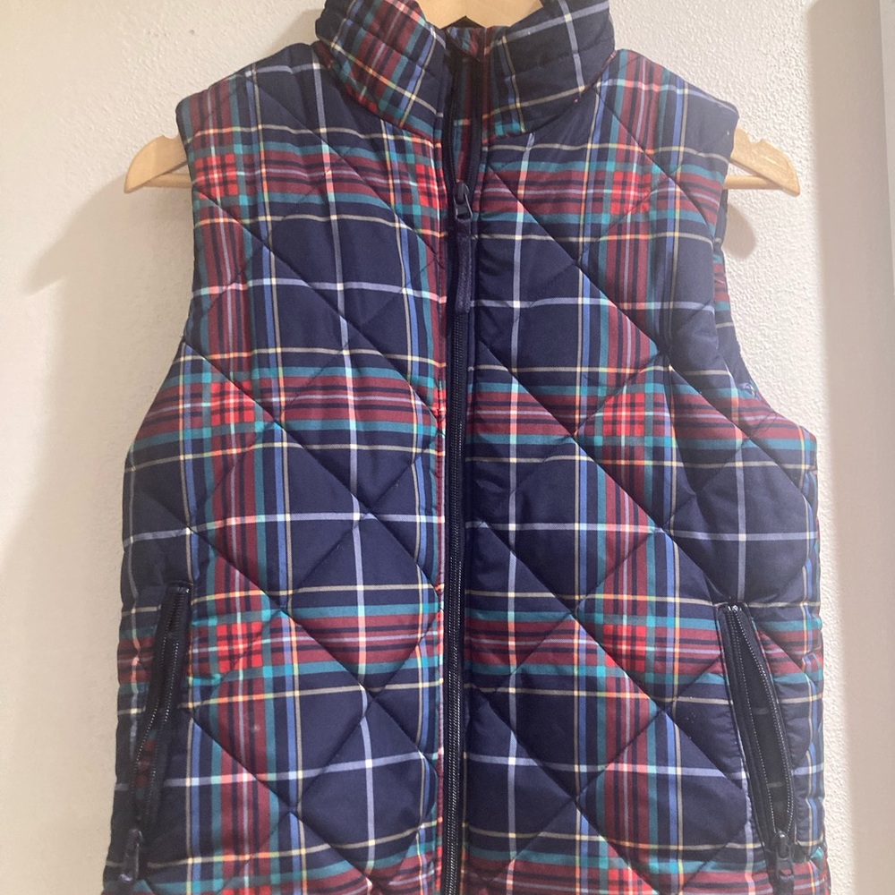 Vera Bradley Plaid Quilted Puffer Vest - Small